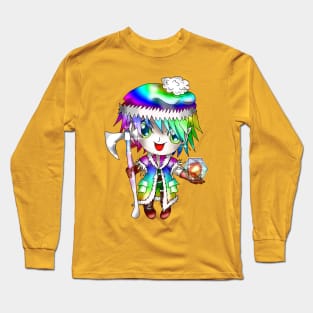 adorable chibi elf dnd rainbow barbarian Long Sleeve T-Shirt